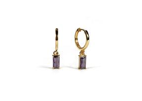 Mystic Amethyst Huggie Earrings