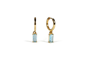 Blue Topaz Huggie Earrings