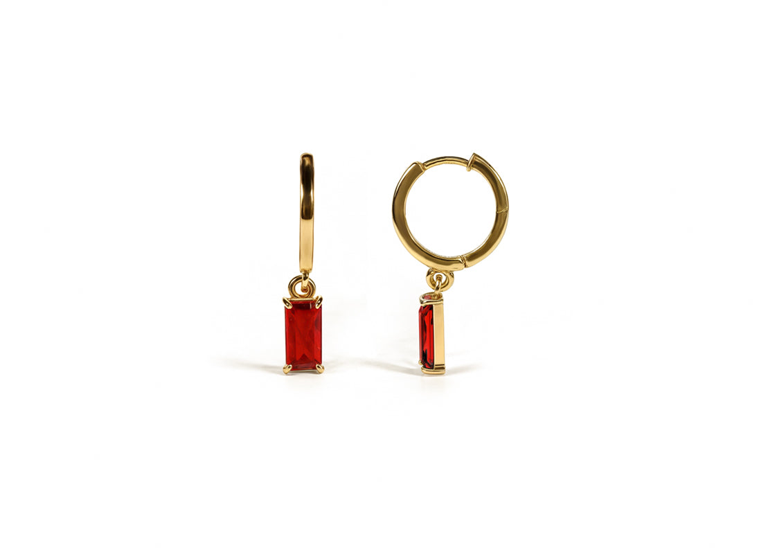 Huggie Earrings for Women - Red Mirage