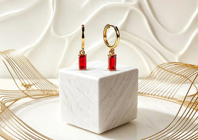 Huggie Earrings for Women - Red Mirage