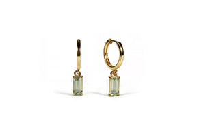 Huggie Earrings in Green Amethyst