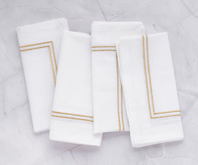 Crisp white napkin with a stylish trim