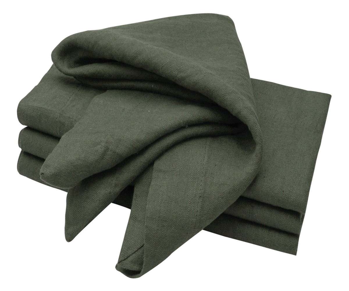 Grey Green Linen Napkins