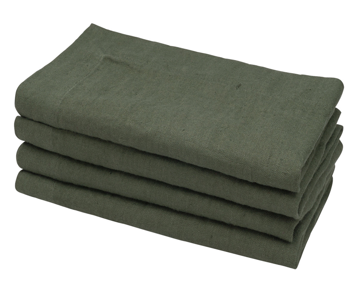 Grey Green Linen Napkins