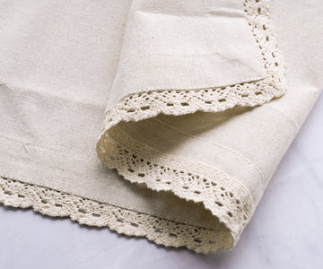 Flax Cloth Dinner Napkins Lace 20x20 Set of 12