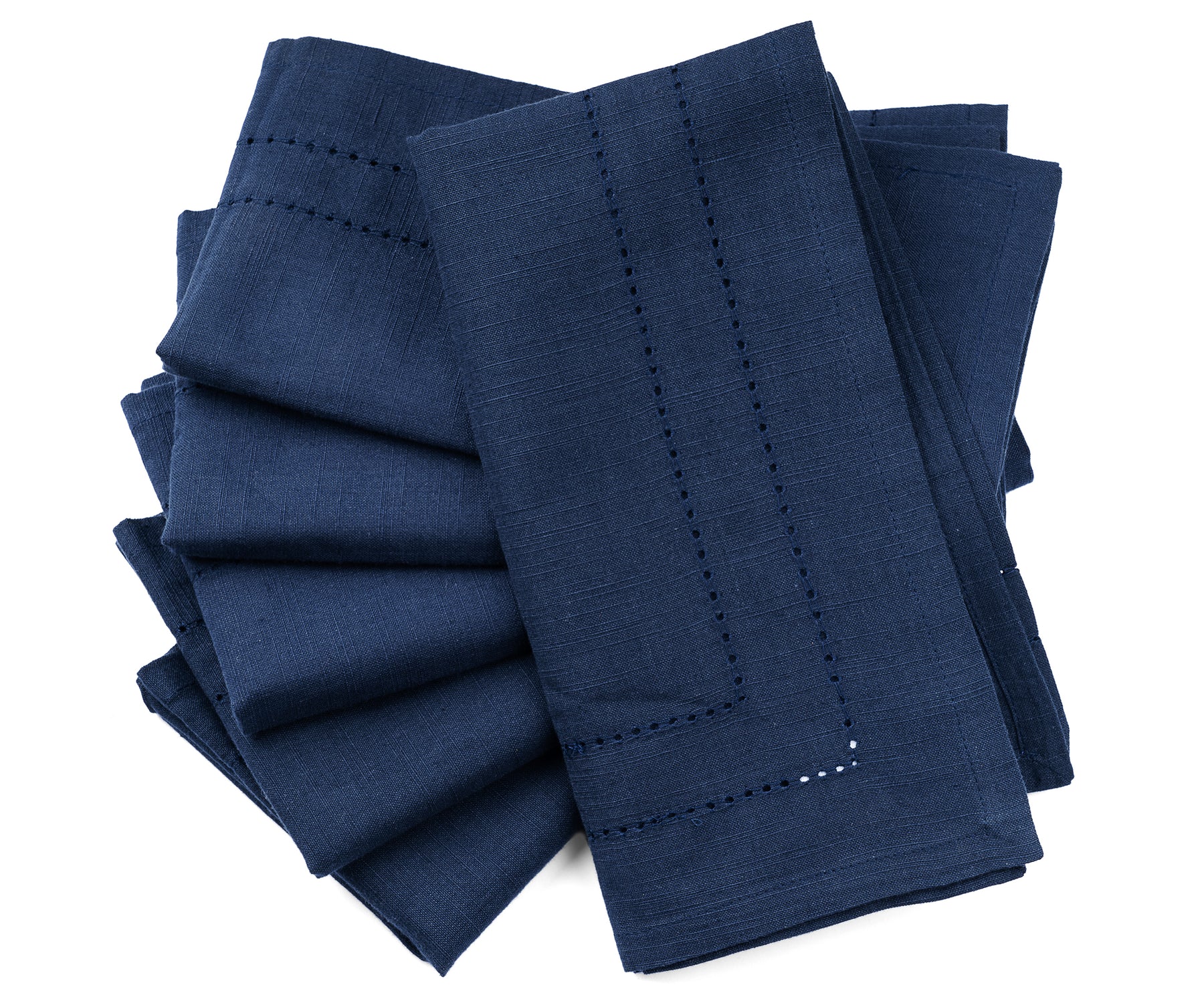 Navy Blue Double Hemstitch Napkins