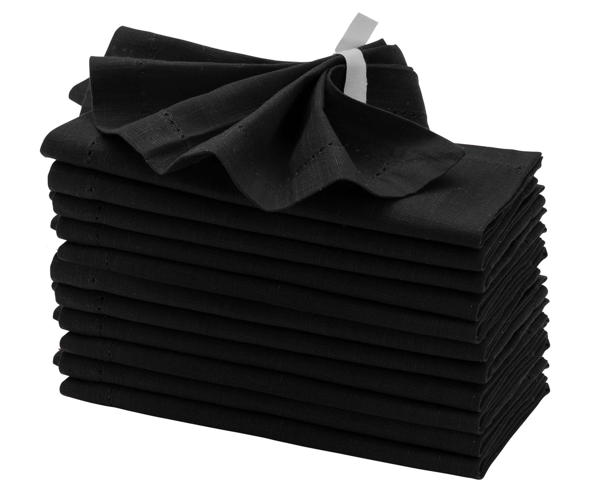 Black Hemstitch Napkins