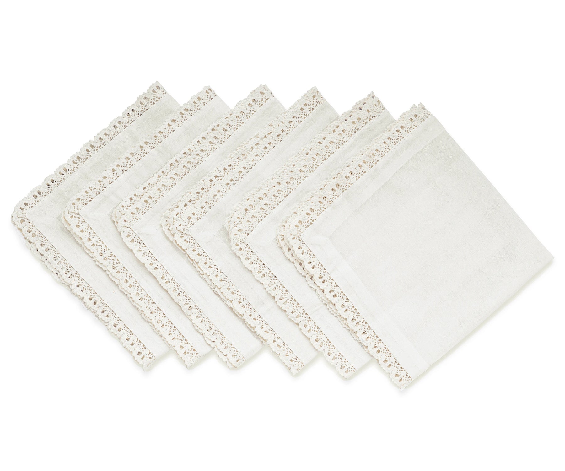 Off White Napkins - Lace Trim