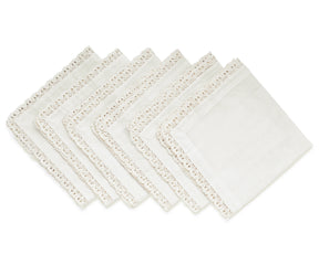 Off White Napkins - Lace Trim