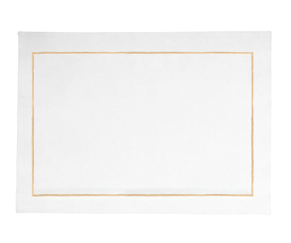 Gold embroidered cotton placemats set of 8 – 13x18 inch dining table mats
