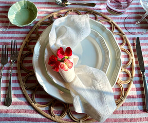 Hemstitched Linen Napkins - Set of 4