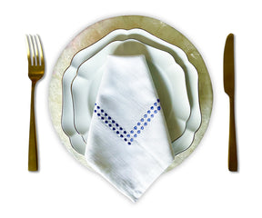 Blue Embroidered Pearls Napkins