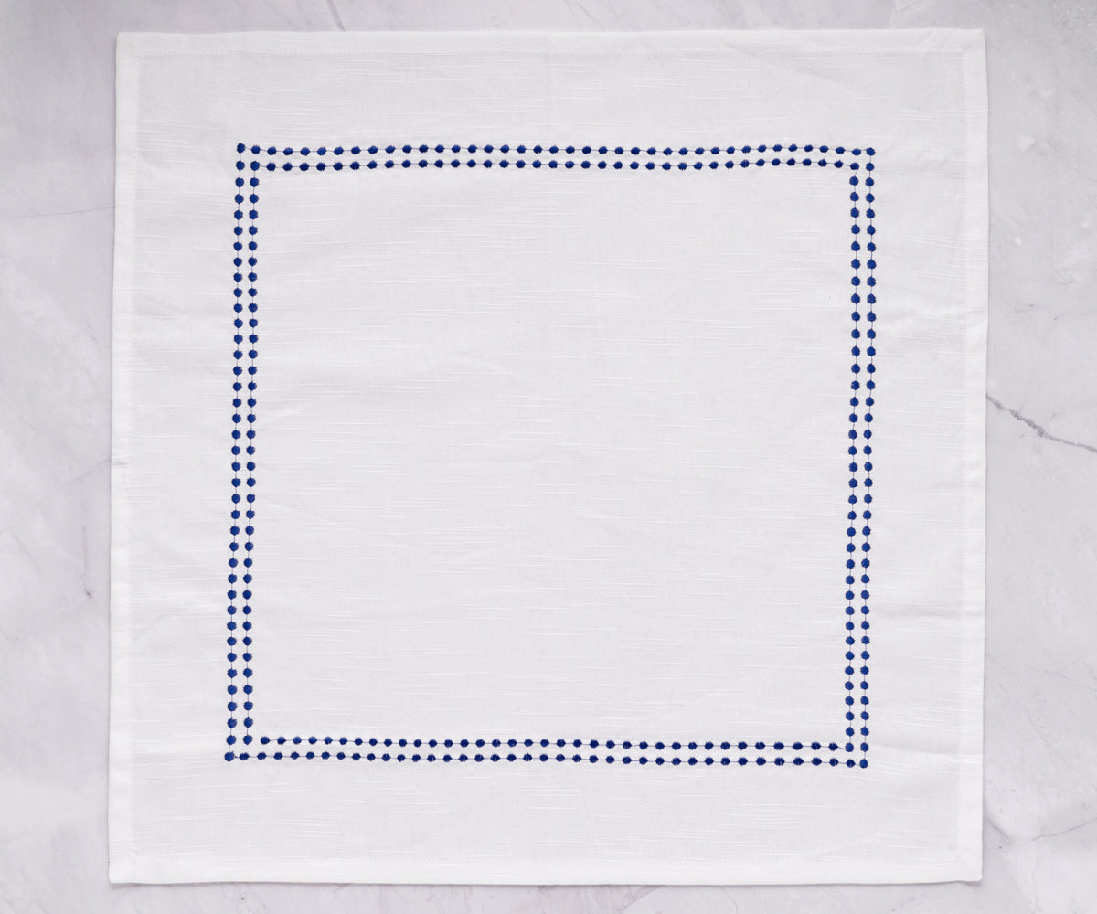 Blue Embroidered Pearls Napkins