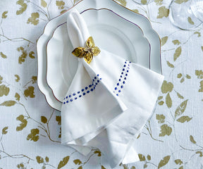 Blue Embroidered Pearls Napkins