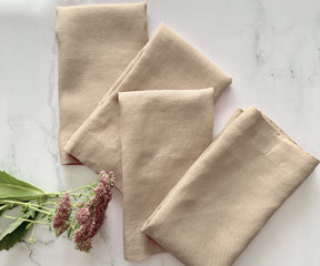 Beige Linen Napkins Set of 4