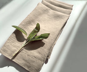 Beige Linen Napkins Set of 4