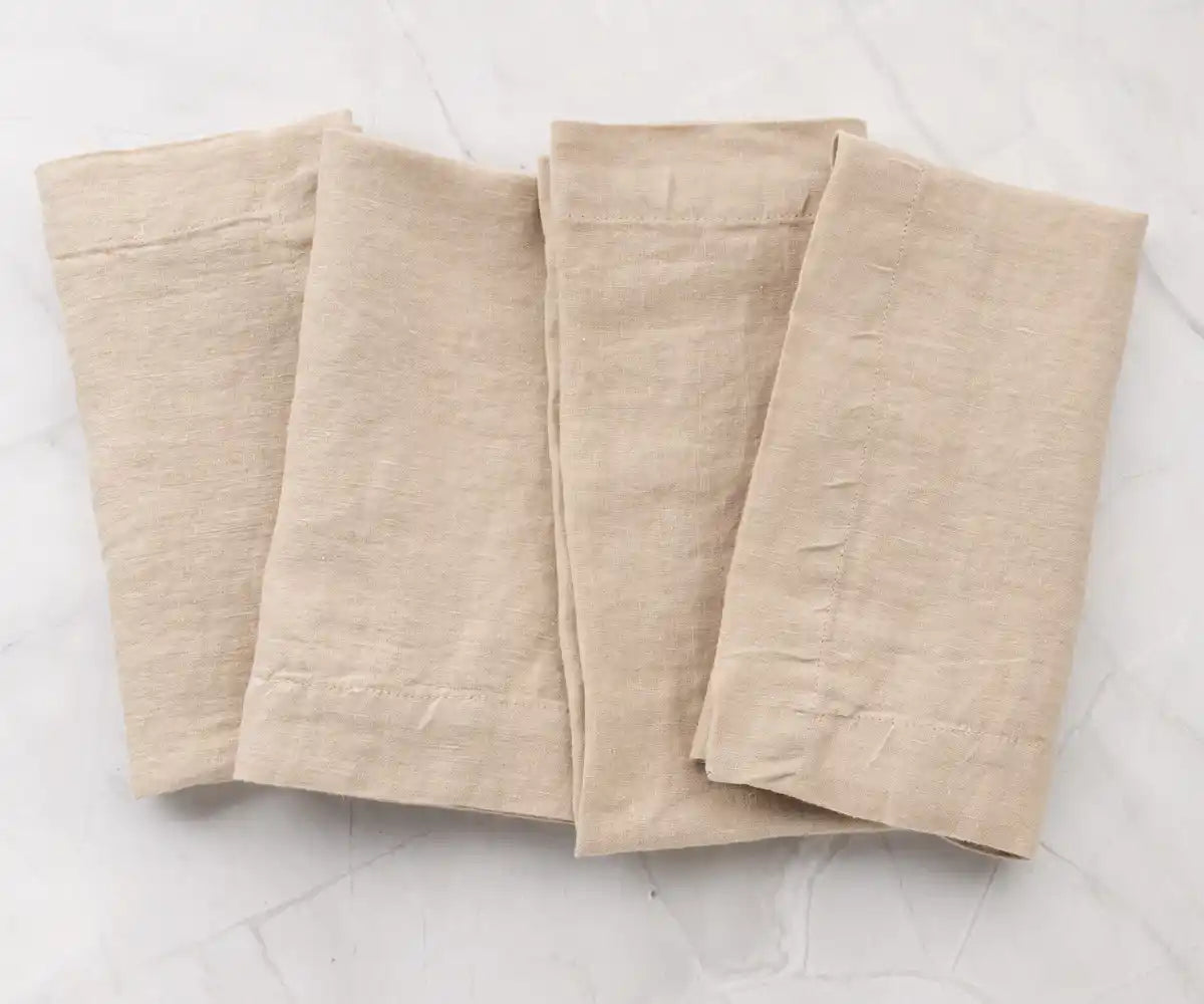 Plain Linen Napkins - Set of 4