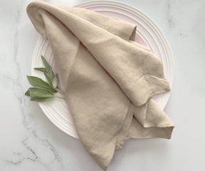 Beige Linen Napkins Set of 4