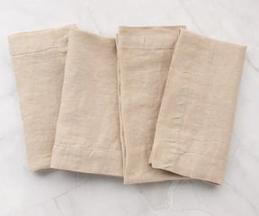 Beige Linen Napkins Set of 4