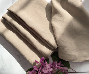 Beige Linen Napkins Set of 4