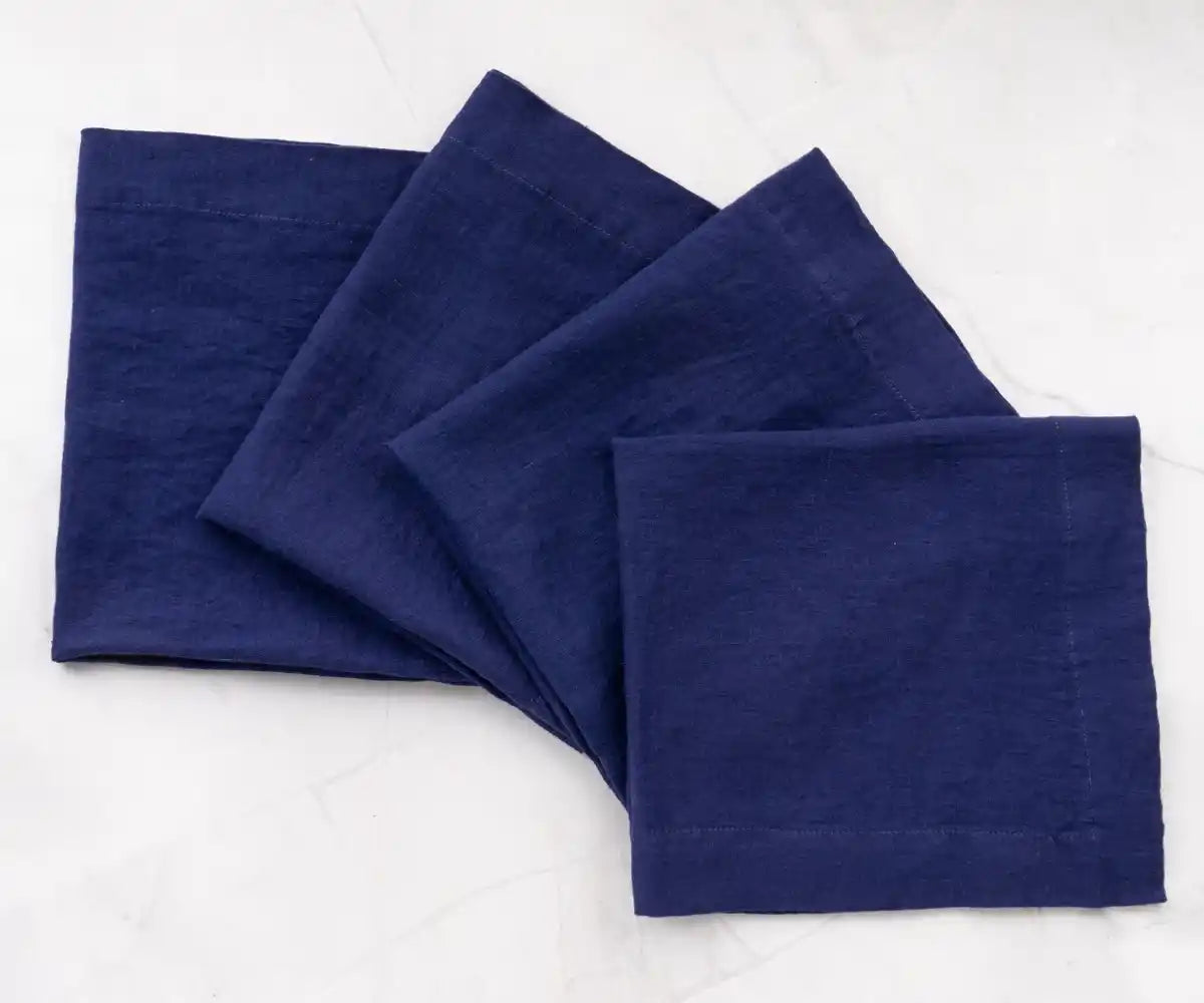 Dark Blue Linen Napkins