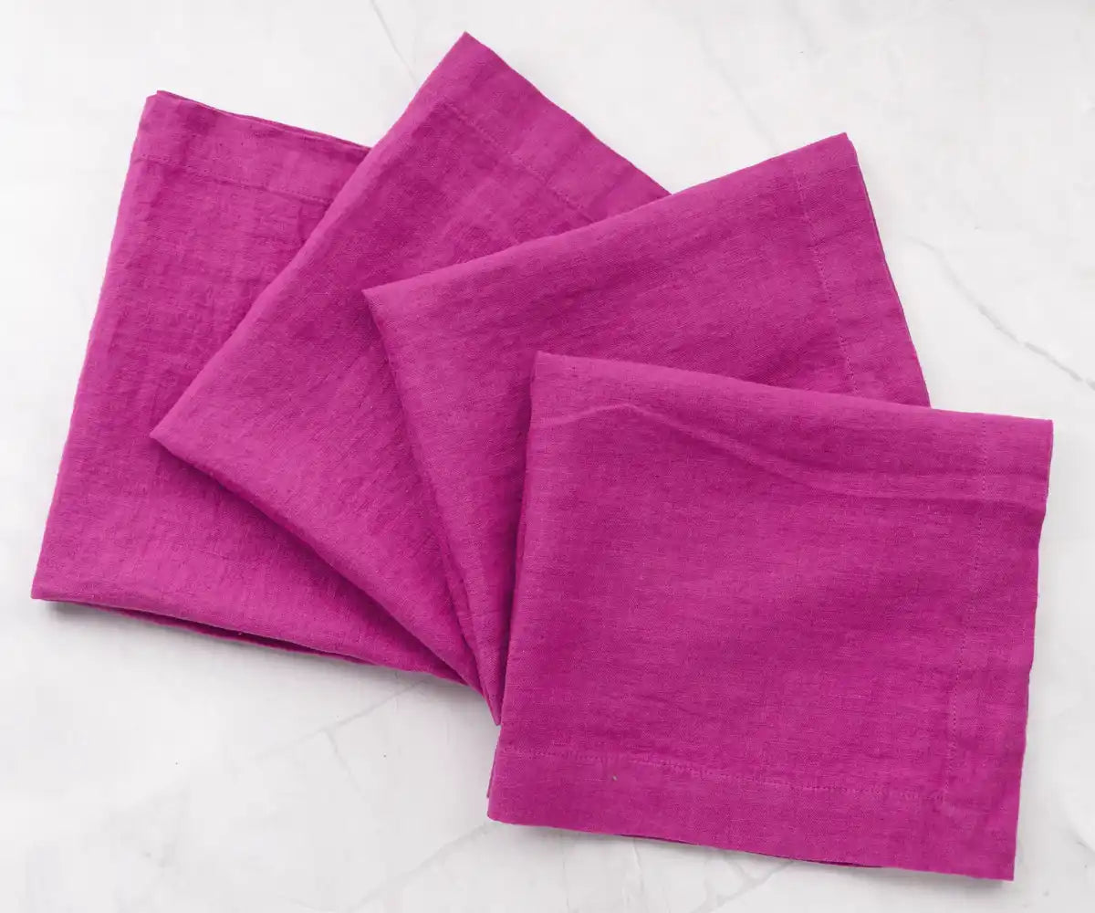 Plain Linen Napkins - Set of 4