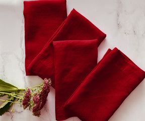 Cherry Red Linen Napkins