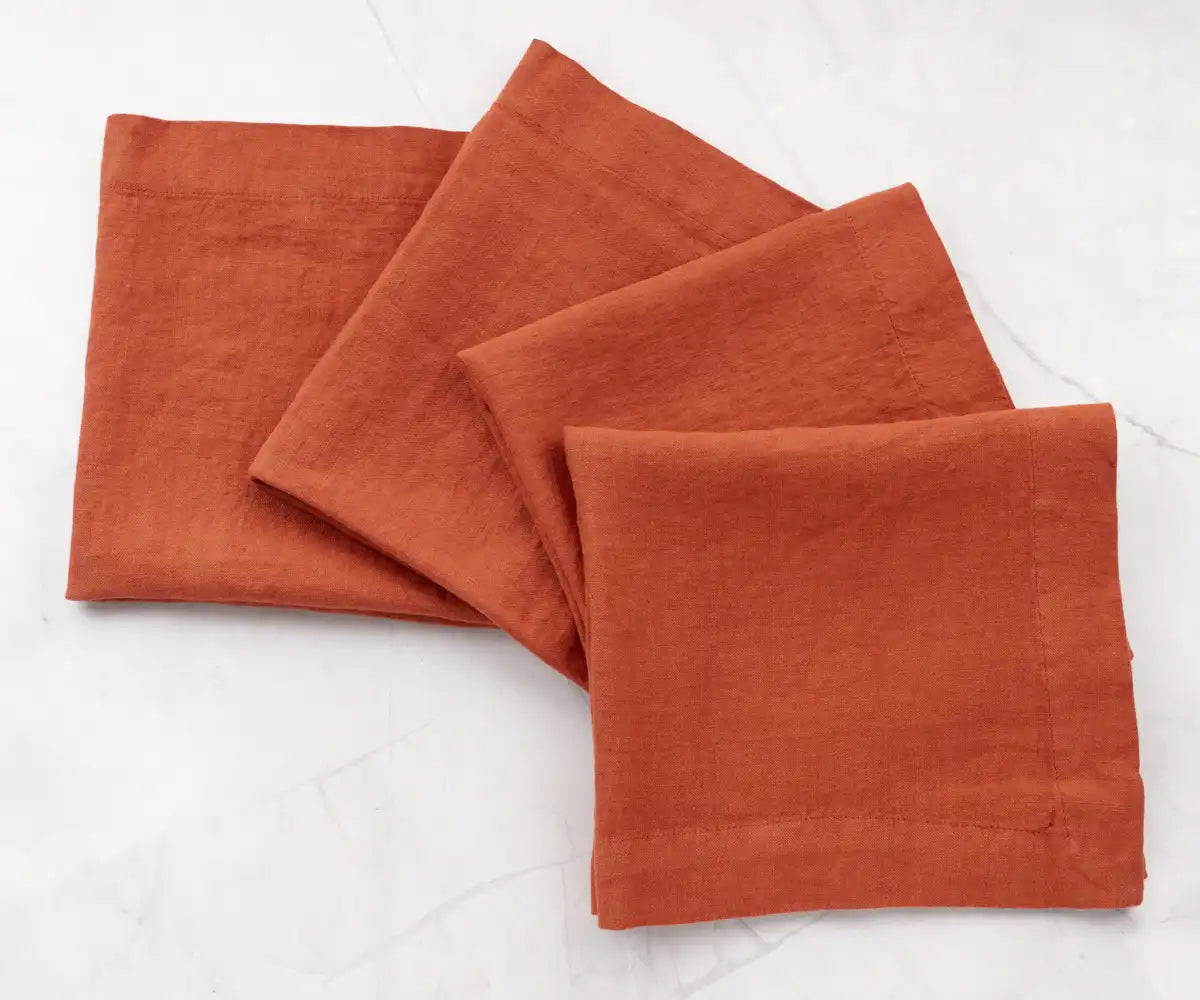 Plain Linen Napkins - Set of 4