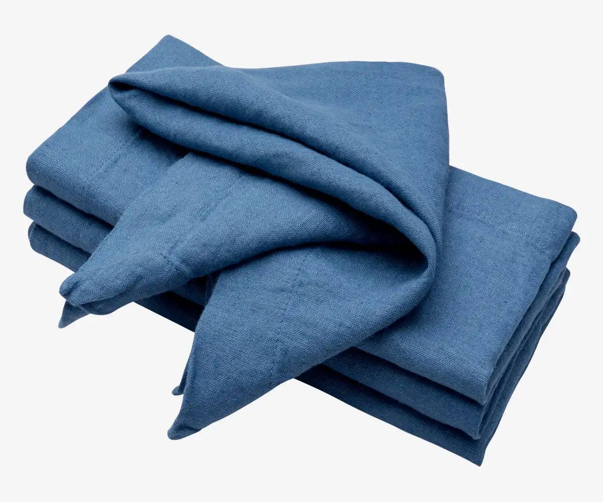 Blue Linen Napkins Set of 4