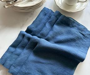 Blue Linen Napkins Set of 4