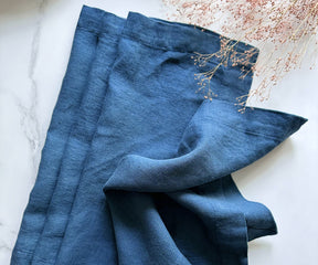 Blue Linen Napkins Set of 4