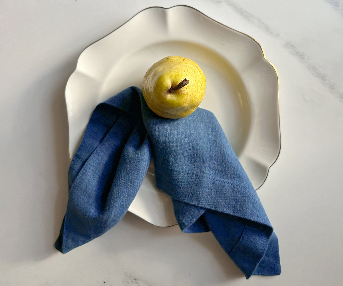 Blue Linen Napkins Set of 4