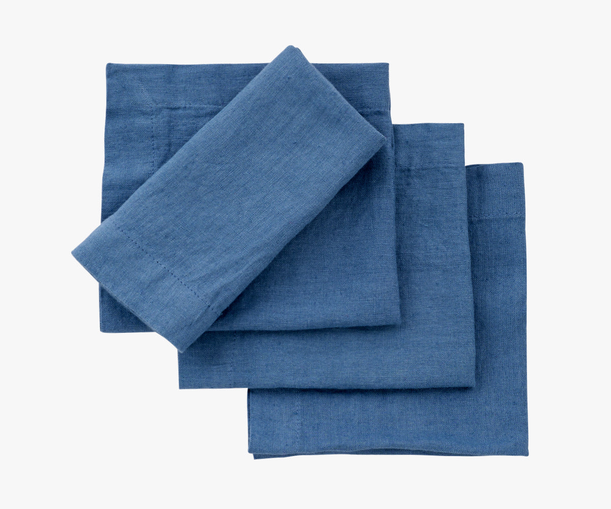 Blue Linen Napkins Set of 4