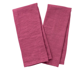 Add a touch of rustic charm to your home with our inspired red linen towels.
