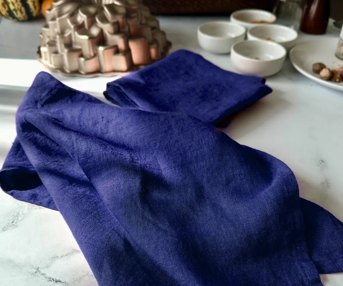 Dark Blue Kitchen Towels  - Set of 2