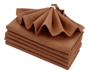 Close-up of Mocha Mousse Dinner Napkins - Soft Cotton Fabric 18x18 Inches for Special Occasions