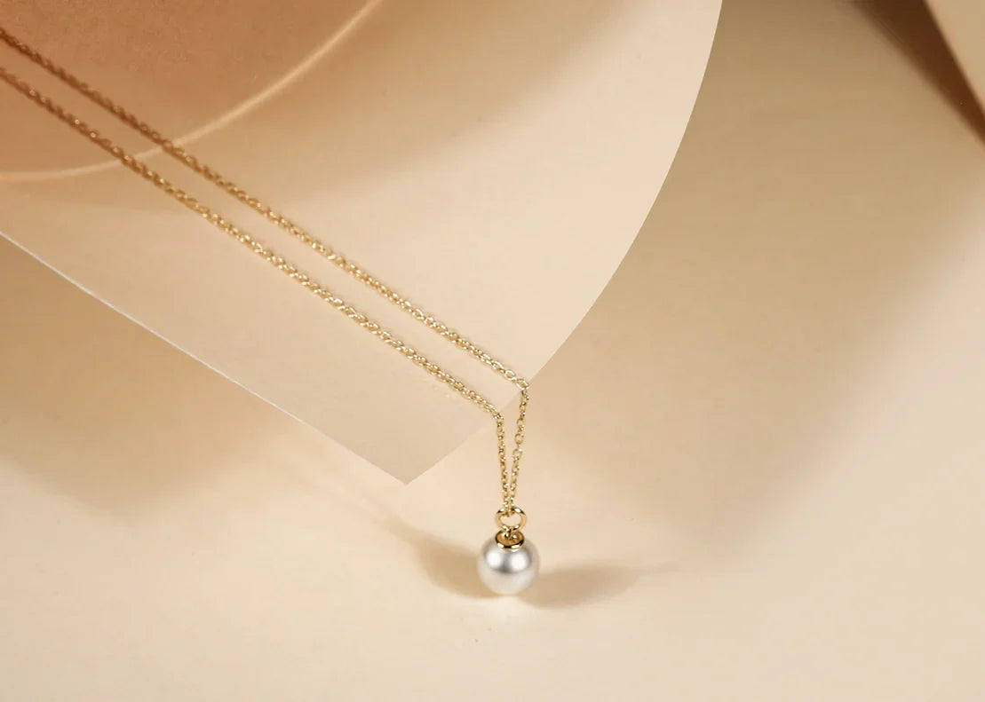 pearl pendant necklace gold​