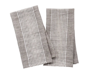 French Stripe Linen Dish Towels - Set of 2