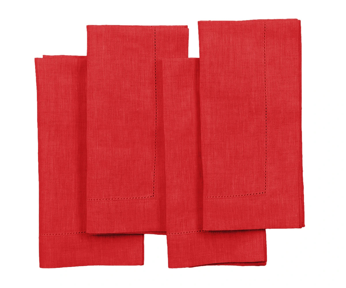 Poppy Red Linen Napkins