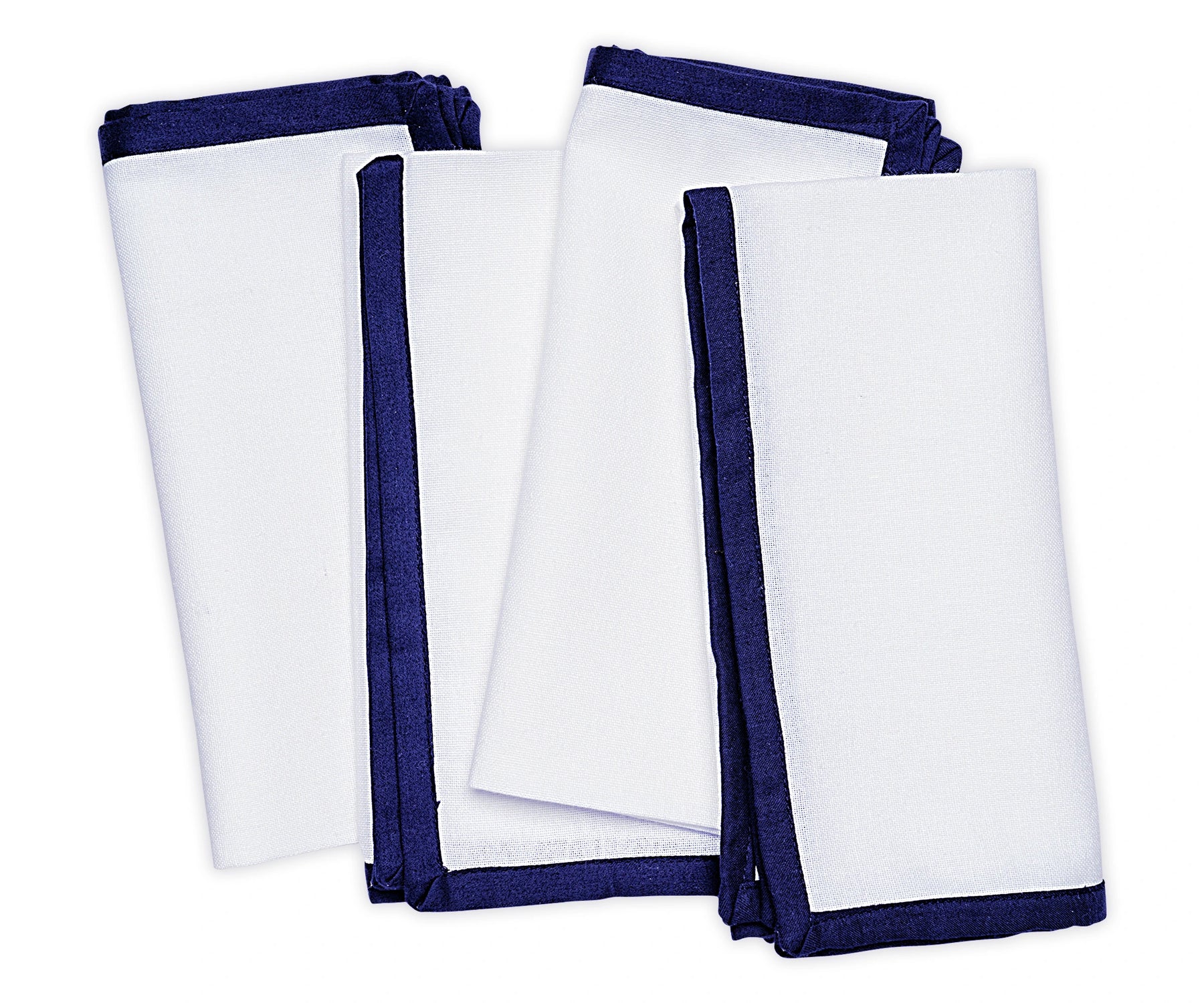 Navy Blue Border Napkins Set of 4