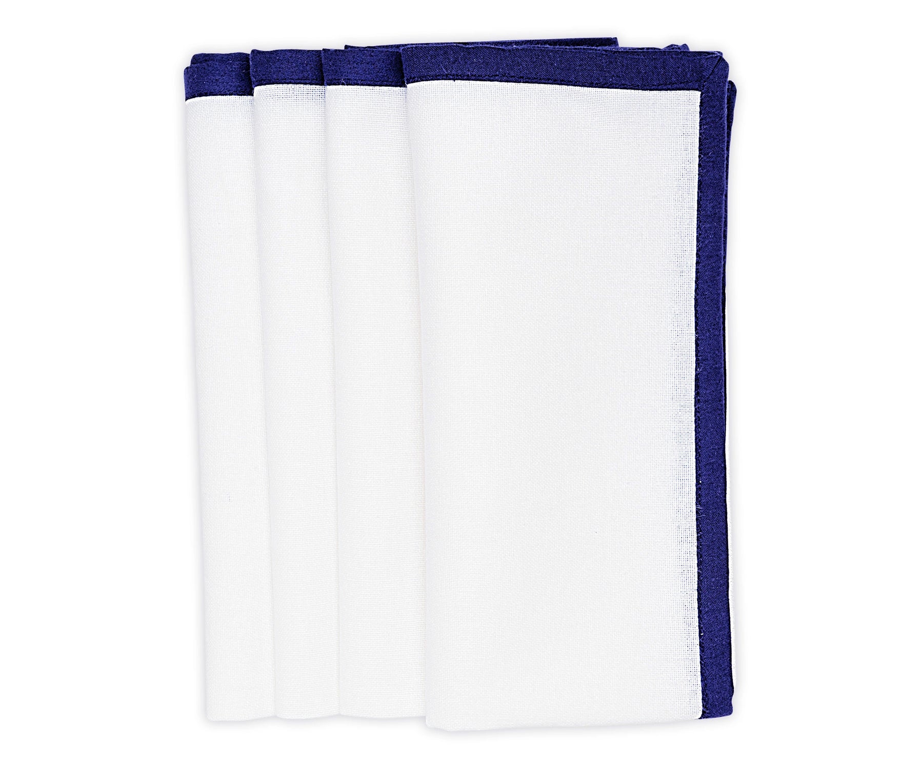 Navy Blue Border Napkins Set of 4