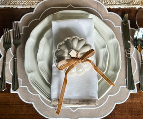 Beige Border Napkins Set of 4