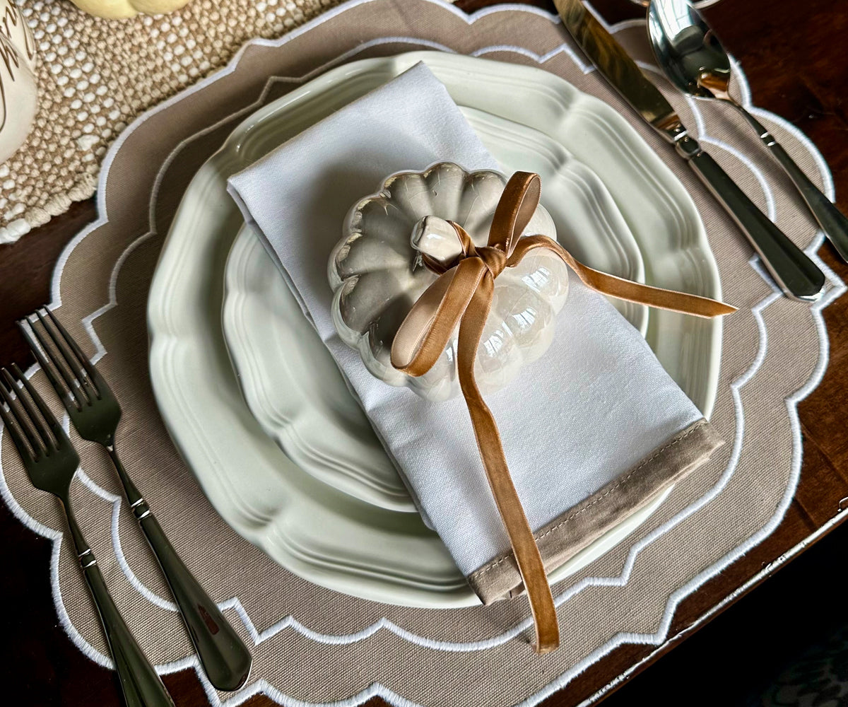 Cotton Dinner Napkins - Piping Napkins