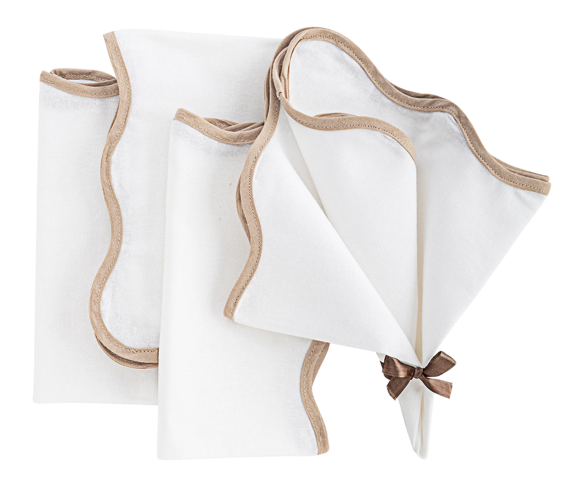 White linen napkin with a smooth finish, adding elegance to any table setting.