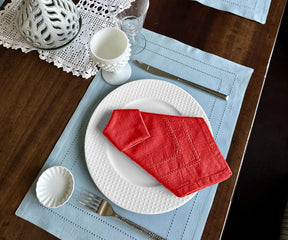 Red Double Hemstitch Napkins