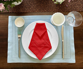 Red Double Hemstitch Napkins