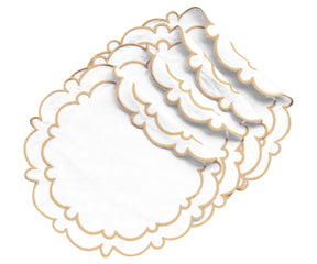 Beige Round Scalloped Table Mats