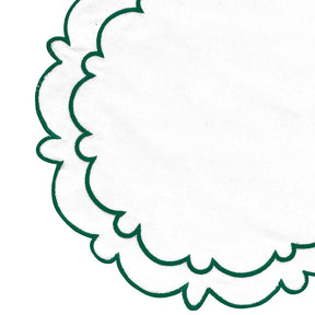 Green Round Scalloped Table Mats