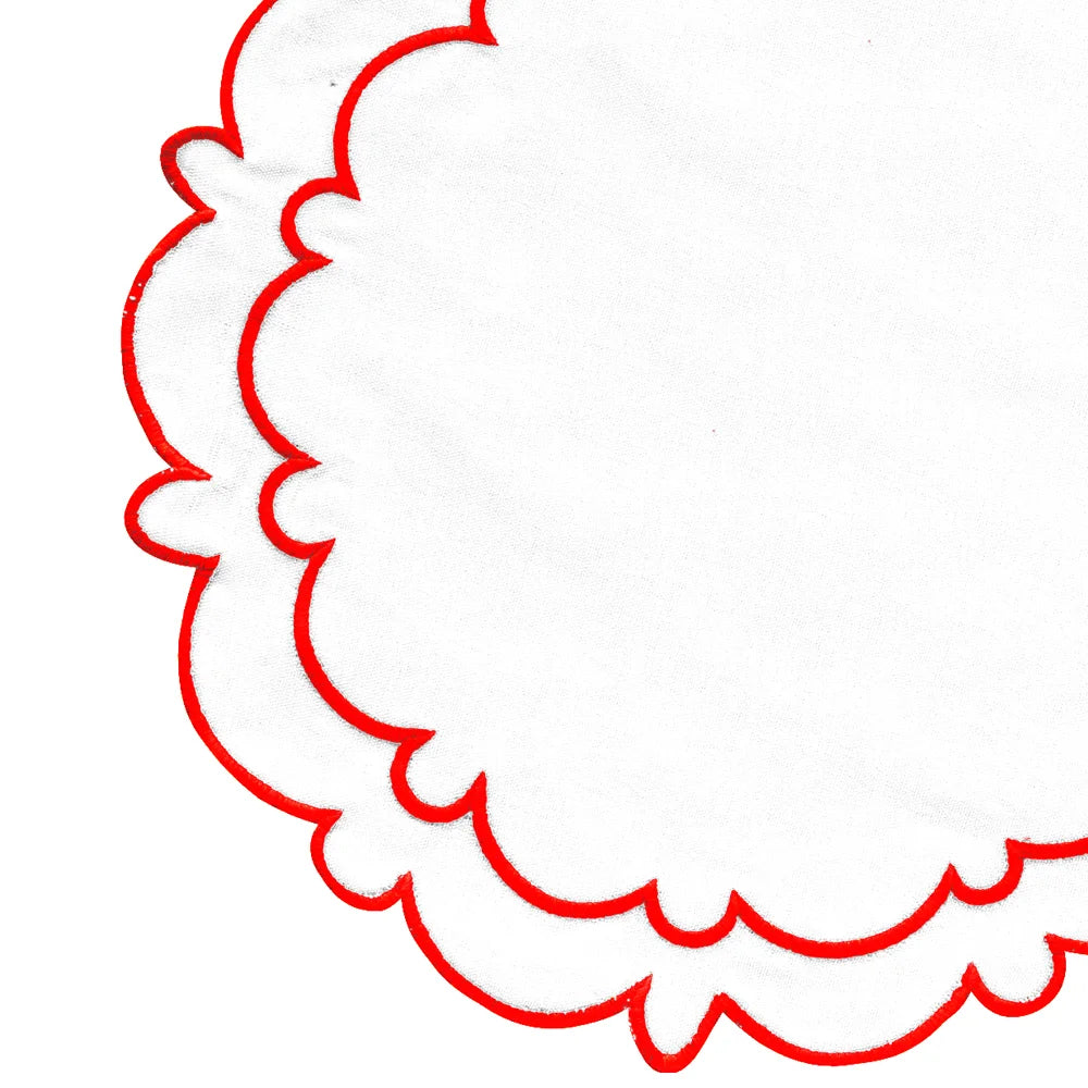 Red Round Scalloped Table Mats