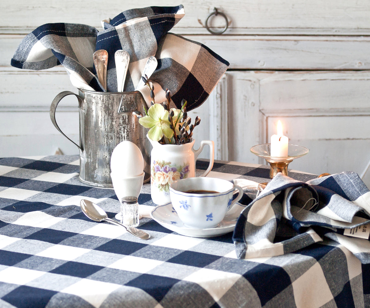 Navy Blue Round Tablecloth - 60 Inch